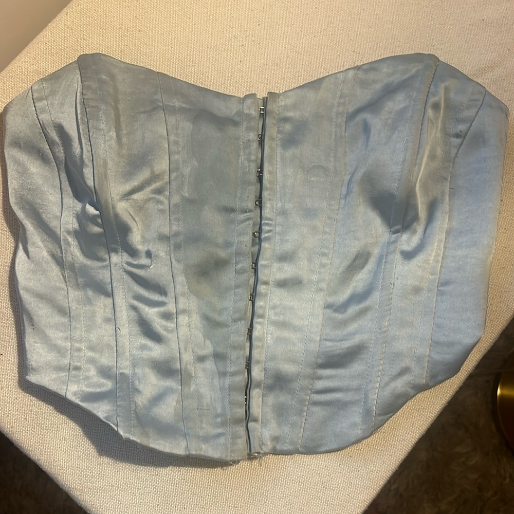 Blue Pacsun silk corset top